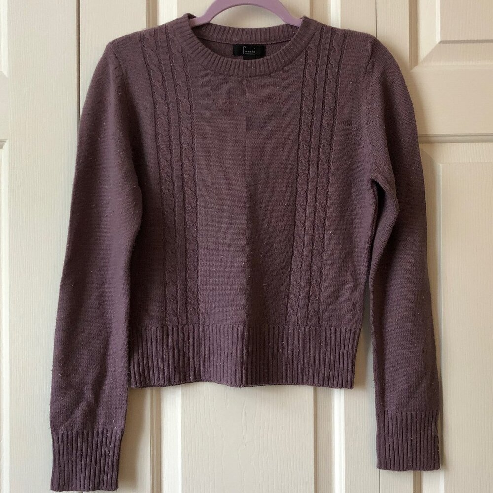 Cozy knit muted purple sweater